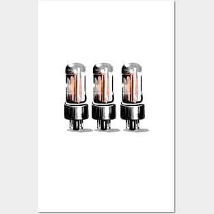 Amplifier rectifier tubes in vintage style Posters and Art